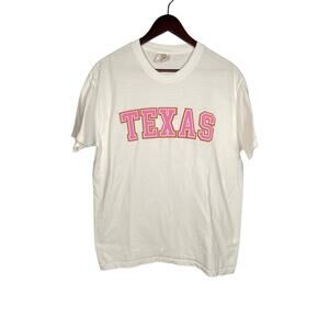 Texas Tee by Comfort Colors Womens Large White/Pk/Org SS Longhorns Summer Casual